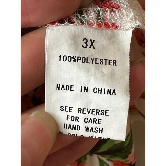 Ivy Rose Ivory Floral Print Sheer Short Sleeve Dress Women's Plus Size 3X - Picture 5 of 6